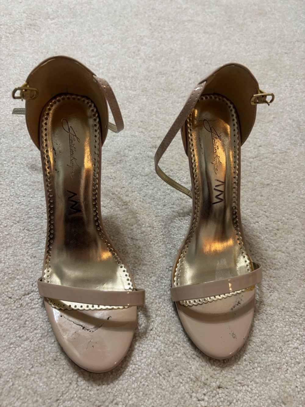 Jonathan Kayne Ankle Strap Women’s Sandals in Nude Patent